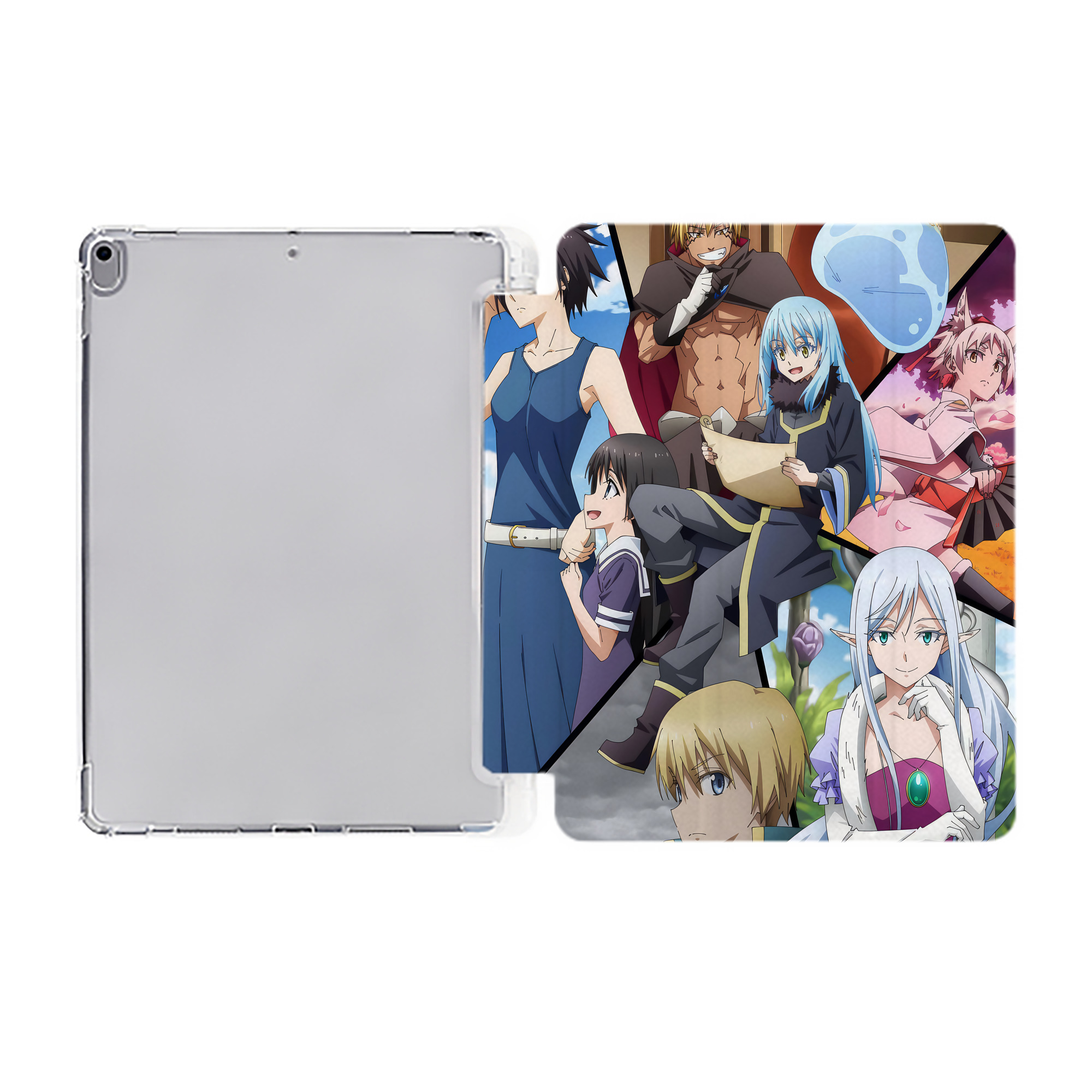 （画像用） 転スラ Regarding Reincarnated to Slime IPad ケース ペン収納付き 三つ折りスタンド PUレザー×シリコン 対応機種9.5/10.5/10.9インチ